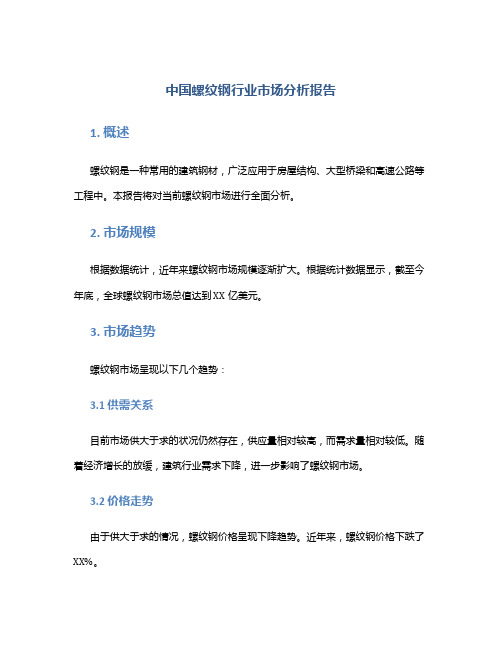 中国螺纹钢行业市场分析报告