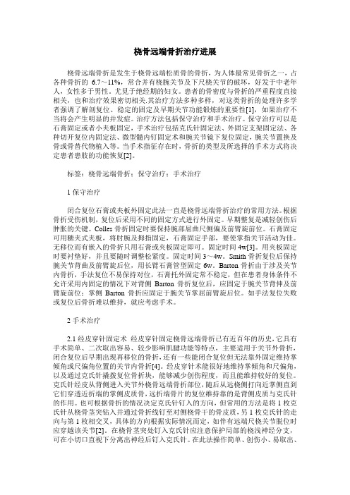 桡骨远端骨折治疗进展