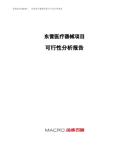 东营医疗器械项目可行性分析报告