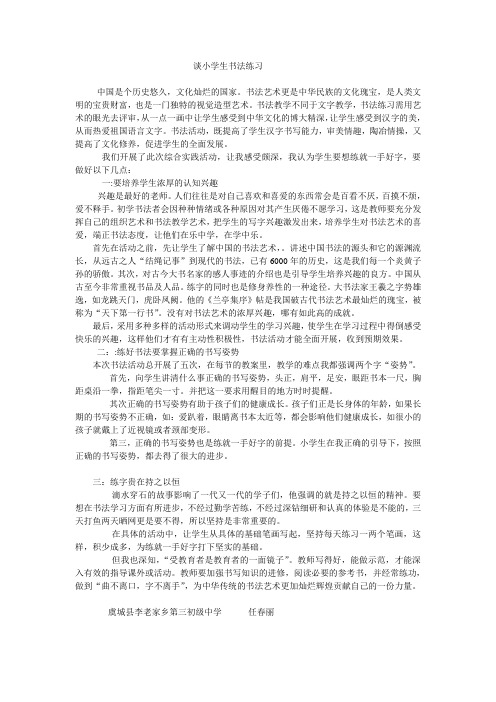 谈小学生书法练习