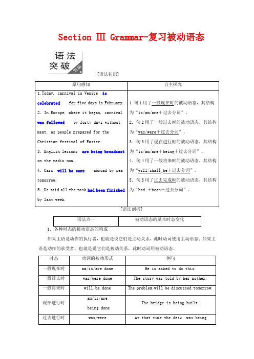 高中英语 Module 4 Carnival Section Ⅲ Grammar