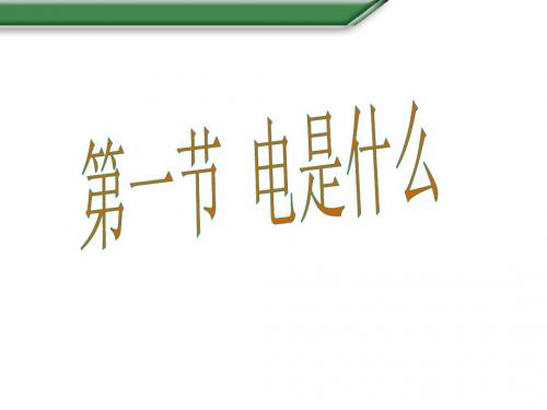 九年级物理全册(沪科版)课件：第14章 第1节  电是什么