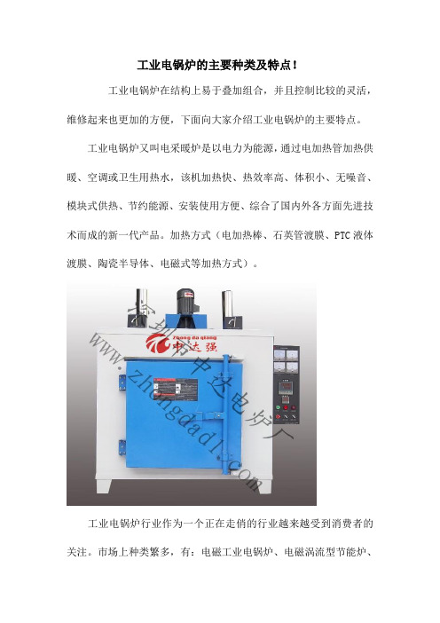 工业电锅炉的主要种类及特点