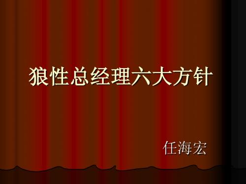 狼性总经理六大方针