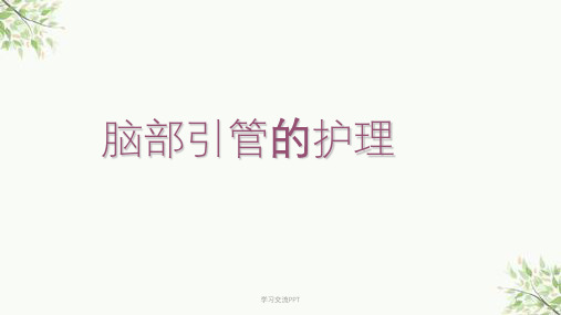 脑外科常见引流管的护理(优质)课件