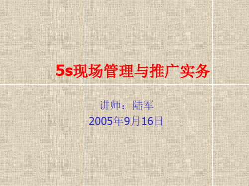 5s管理在现场管理中的推广实务(ppt 31页)