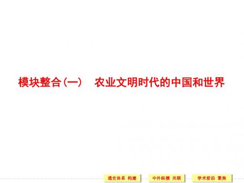 2018年高考历史二轮复习专题提升版课件：上篇 模块整合(一) (共47张PPT)