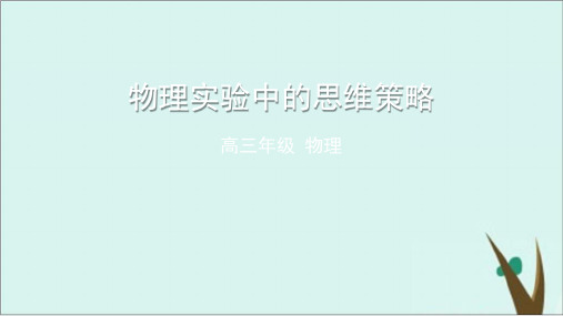 高考二轮复习物理课件完美版 物理实验中的思维策略ppt