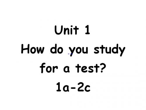 Unit 1 How do you study for a test(Period 1)课件(人教版九年级全册)