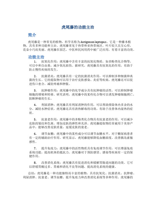 虎尾藤的功能主治