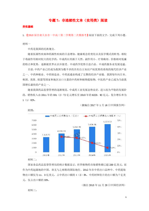 2018年高考语文三轮冲刺专题07非连续文本实用类阅读练含解析