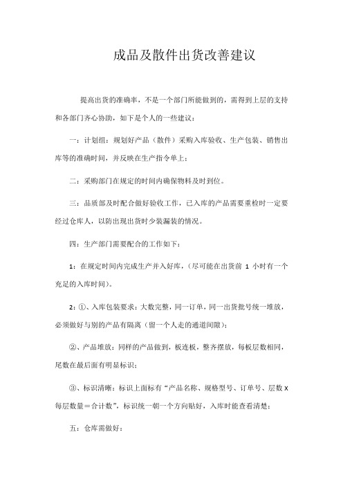 出货建议