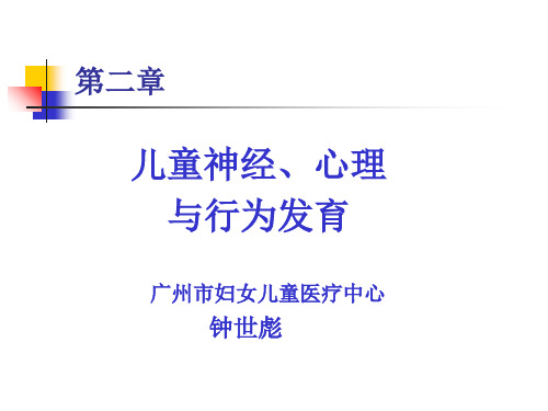 儿童神经心理与行为发育ppt课件