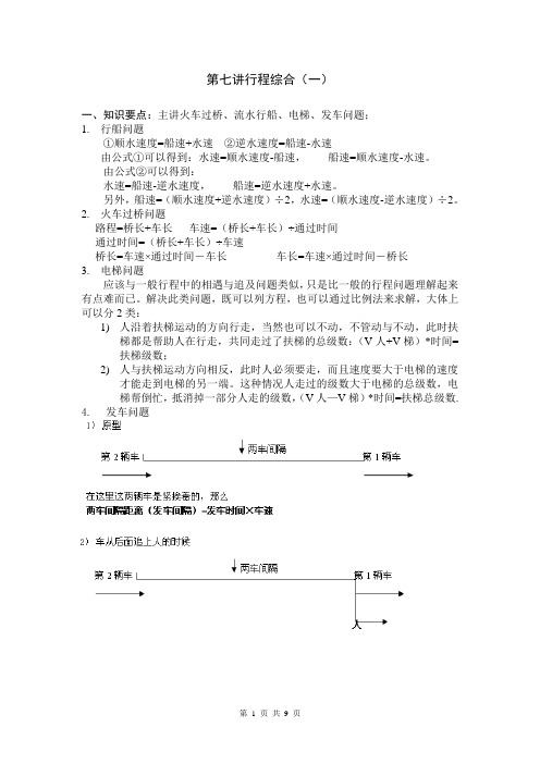 101中学坑班2012年春季五年级第六讲行程综合(一)及答案1