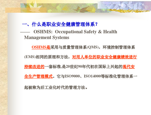 精选安全生产与职业安全健康管理体系OSHMS