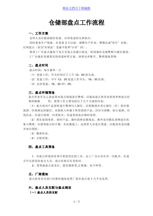 仓储部盘点工作流程,盘点规定与注意事项,盘点奖惩制度