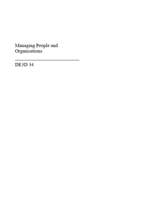 AE Managing People and Organisations - DE3D 34(new)英文精品课件