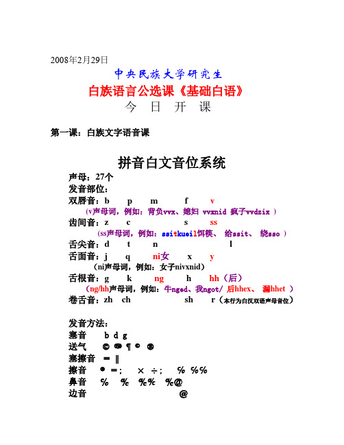 拼音白文音位系统