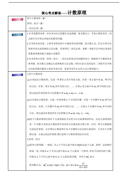 高考理科数学考前冲刺-计数原理