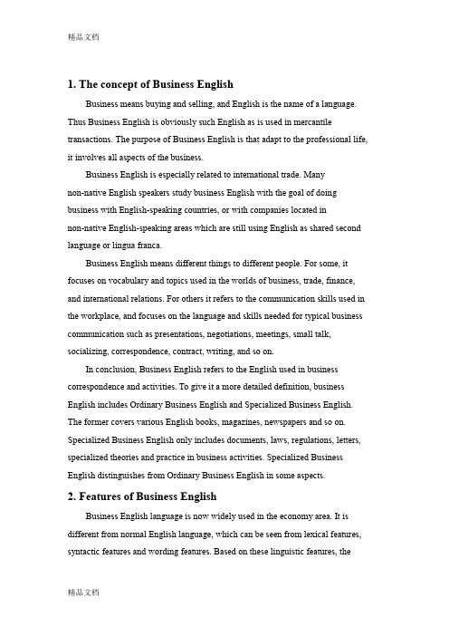 The-characteristics-of-business-English-and-translation-skills电子教案