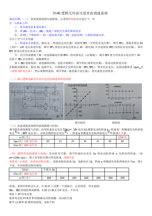 514C逻辑无环流可逆直流调速系统