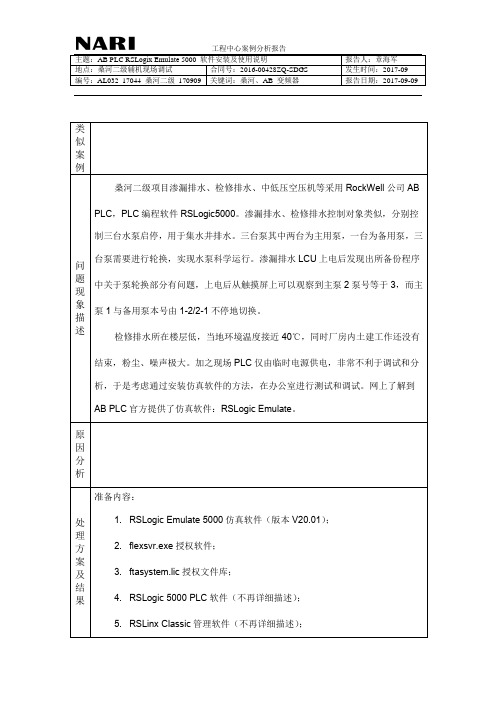 AB PLC RSLogix Emulate 5000 软件安装及使用说明