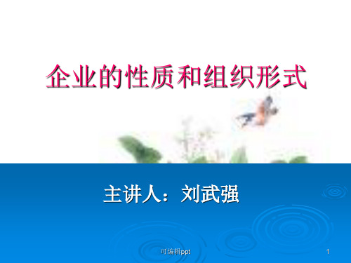 企业的性质和组织形式