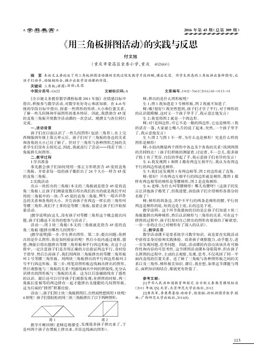《用三角板拼图活动》的实践与反思