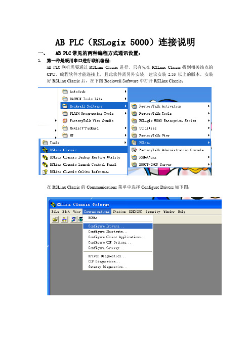 AB PLC(RSLogix 5000)联机及刷硬件的方法