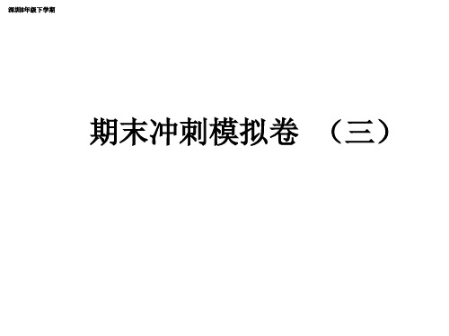 (深圳8年级下学期)期末冲刺模拟卷3