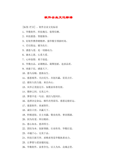 软件企业文化标语