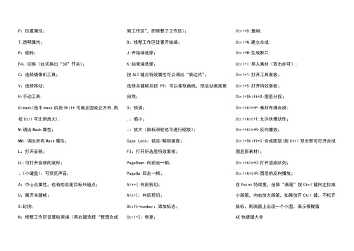常用的AE快捷键