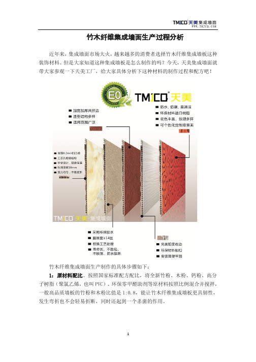 竹木纤维集成墙面生产过程