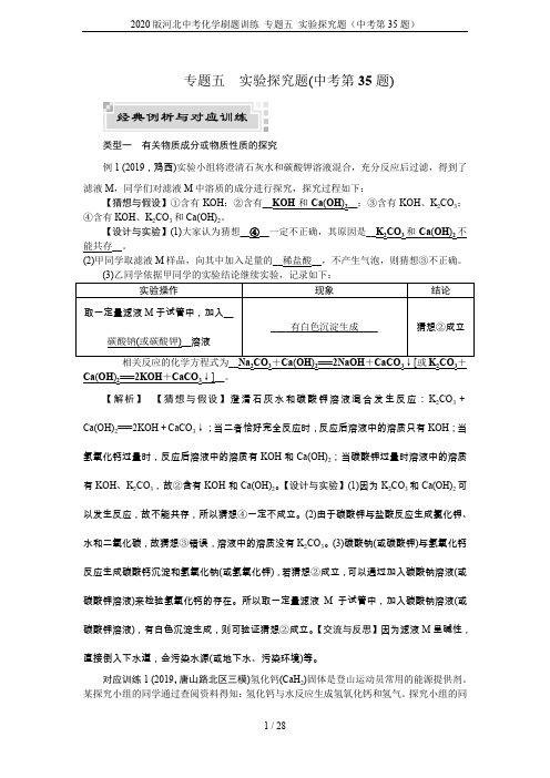 2020版河北中考化学刷题训练 专题五 实验探究题(中考第35题)