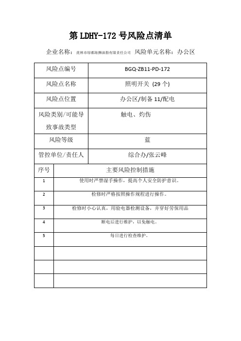 风险点清单