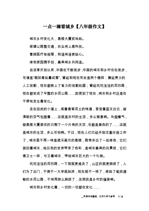 一点一滴看城乡【八年级作文】