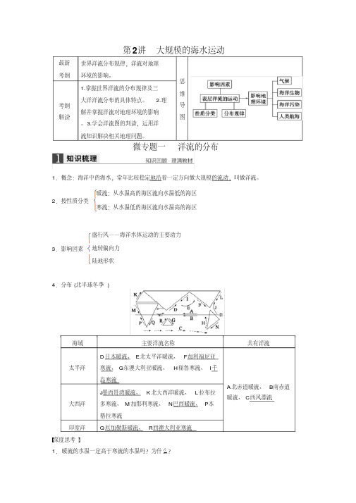 [备考资料]高三地理一轮复习大一轮复习学案：必修1第四章第2讲大规模的海水运动.docx
