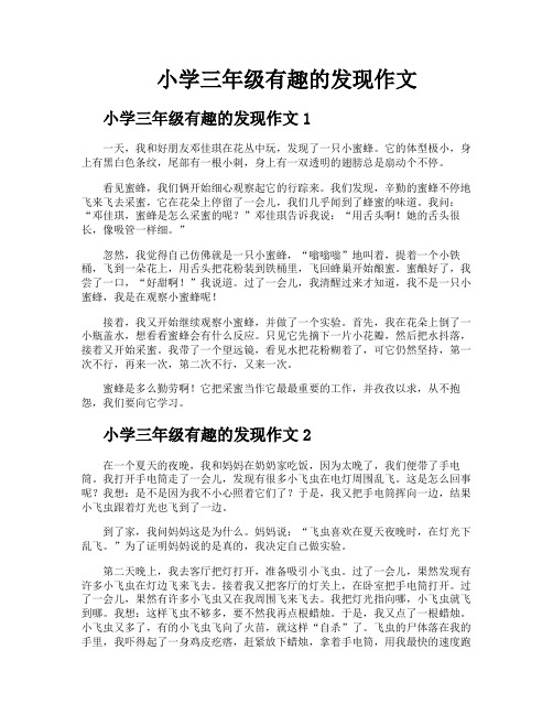 小学三年级有趣的发现作文