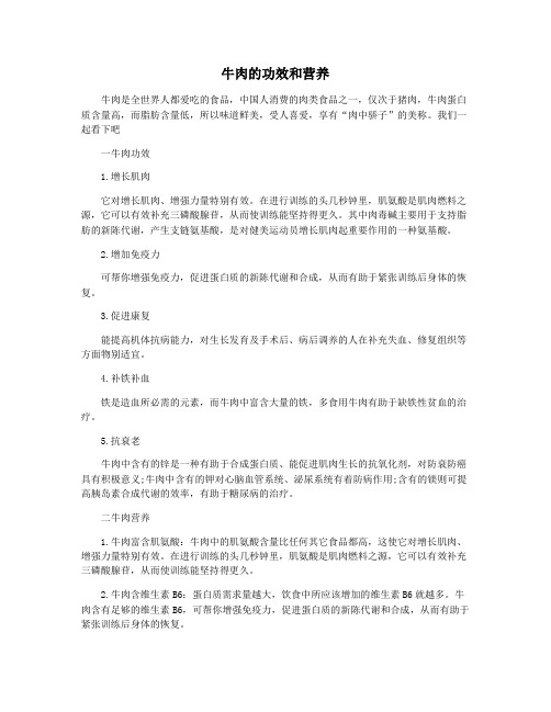 牛肉的功效和营养
