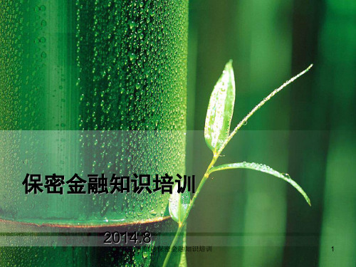 银行保密金融知识培训课件