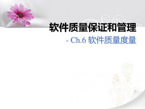 Ch6 软件质量度量
