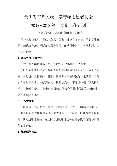 2-青年志愿者协会工作计划
