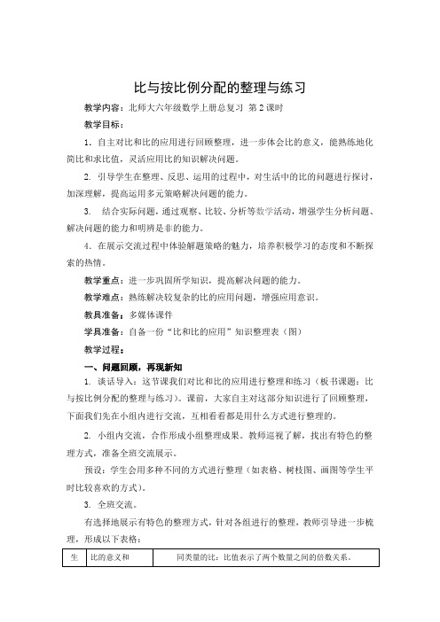 第2课时1比与按比例分配的整理与练习(1)