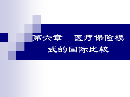 第六章 医疗保险模式的国际比较 美国 新加坡