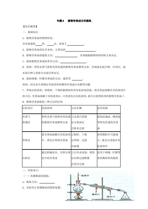 专题6   植物有效成分的提取