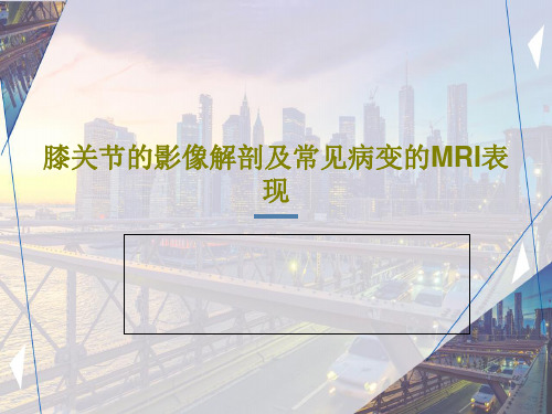 膝关节的影像解剖及常见病变的MRI表现共85页