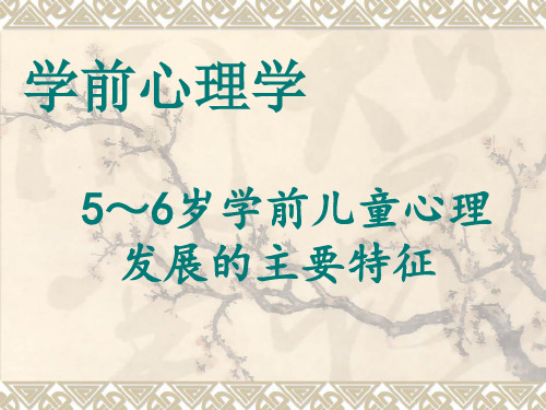 学前心理学(5,6岁孩子的心理特征)