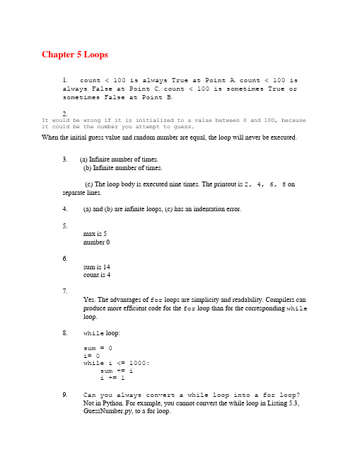 Python语言程序设计(美-梁勇)第5章习题解答(英文)