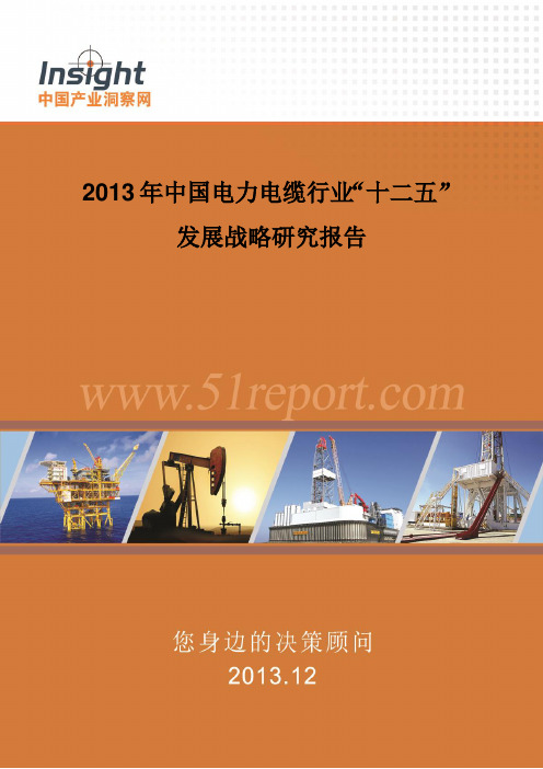 2013年中国电力电缆行业“十二五”发展战略研究报告(洞察网)