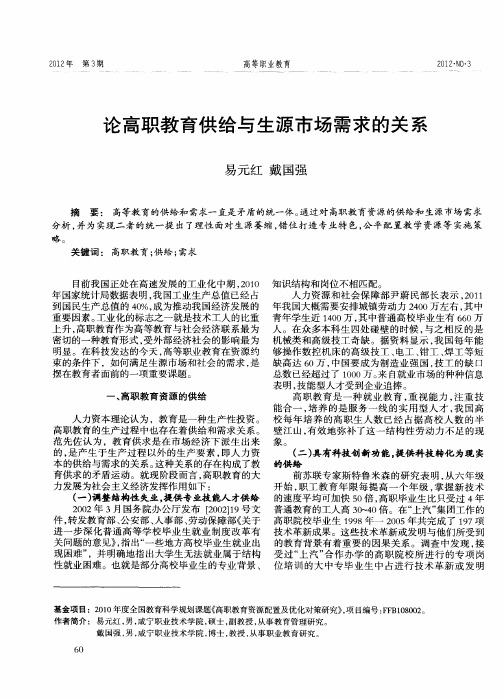 论高职教育供给与生源市场需求的关系